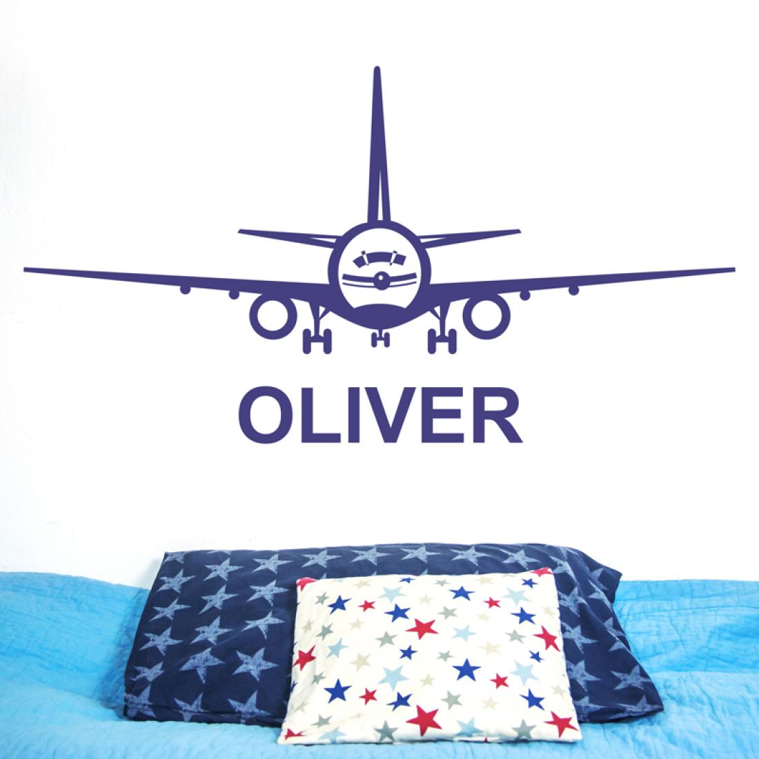 Aeroplane Personalised Name Wall Sticker